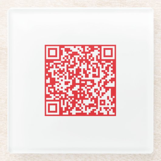 Creëer een scanbare rode (bewerkbare) QR-code Glazen Onderzetter (Voorkant)