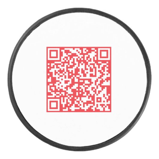 Creëer een scanbare rode (bewerkbare) QR-code Hockey Puck (Voorkant)