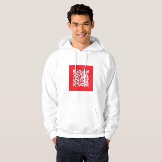 Creëer een scanbare rode (bewerkbare) QR-code Hoodie (Voorkant volledig)