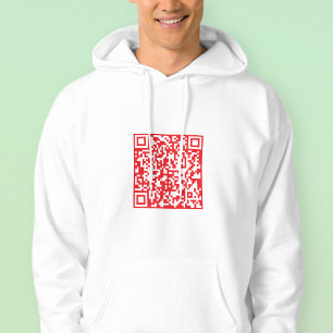 Creëer een scanbare rode (bewerkbare) QR-code Hoodie