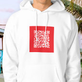 Creëer een scanbare rode (bewerkbare) QR-code Hoodie
