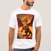 Creëer Een schattige en pluizige gouden en vuurdra T-shirt (Voorkant)