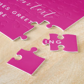 Creëer Eigen CERISE PINK Aangepaste tekst Legpuzzel (Zijkant)