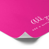 Creëer Eigen CERISE PINK Aangepaste tekst Poster (Hoek)