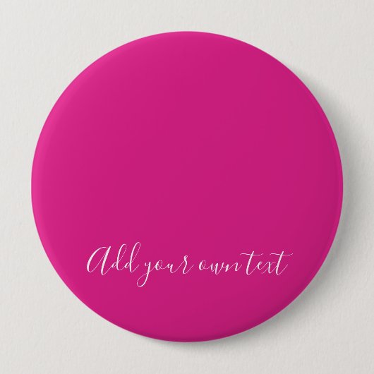 Creëer Eigen CERISE PINK Aangepaste tekst Ronde Button 4,0 Cm (Voorkant)
