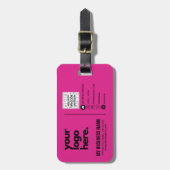 Creëer Eigen CERISE PINK QR CODE Visitekaartje Log Bagagelabel (Voorkant verticaal)