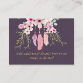 Creëer Eigen Event Details Inserts - BOHOPink Viol Informatiekaartje (Achterkant)