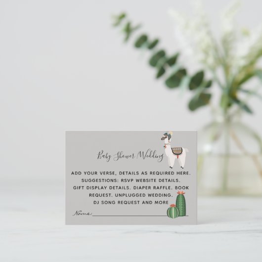 Creëer - Eigen gebeurtenisdetails - Alpaca Llama Informatiekaartje (Staand voorkant)