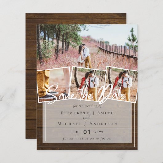 Creëer Eigen Modern Sparen de DatumKaarten van de (Voorkant / Achterkant)