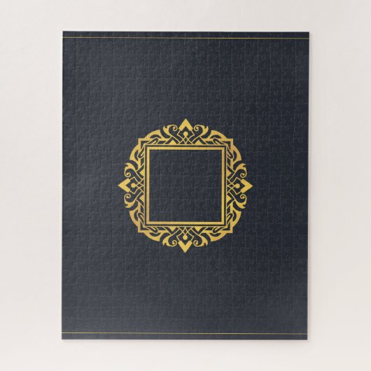 Creëer eigen monogram Elegant grijs goud op maat Legpuzzel (Verticaal)