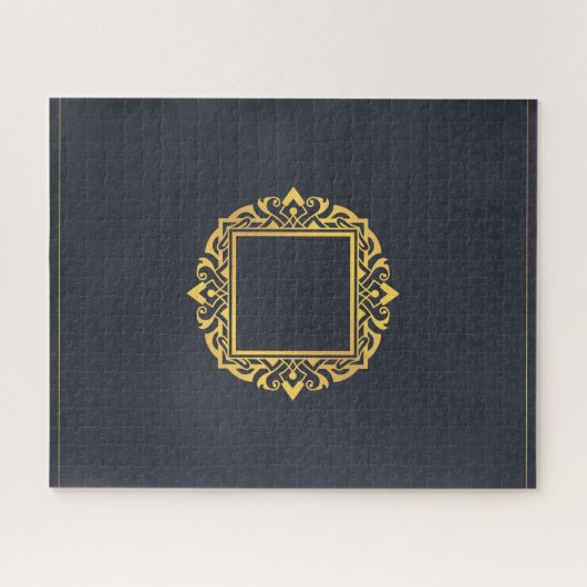 Creëer eigen monogram Elegant grijs goud op maat Legpuzzel (Horizontaal)