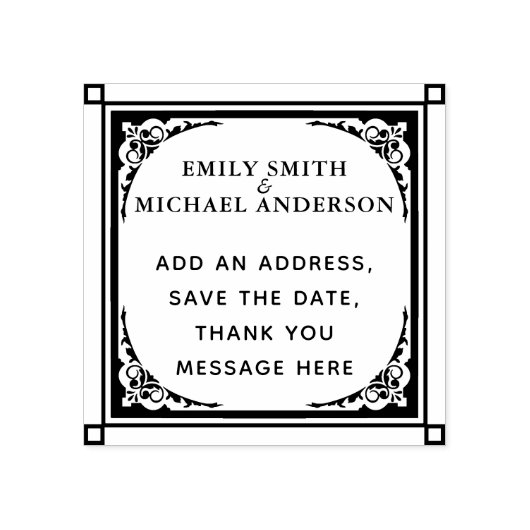 Creëer Eigen stempel Aangepaste tekst  rand vierka (Afrduk)