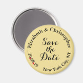 Creëer Elegant Black Gold Wedding Save the Date Magneet (Voorkant / Achterkant)
