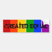 CREËER EQUAL GAY LGBT RAINBOW BUMPERSTICKER (Voorkant)