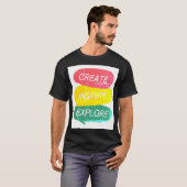Creëer Explore Inspire Adventure T-shirt (Voorkant volledig)