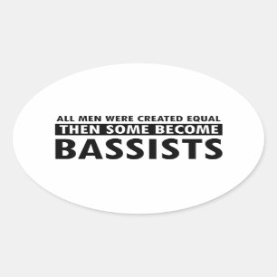 Creëer gelijkelijk bassistenontwerp ovale sticker