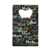 Creëer Gepersonaliseerd kleurnaampatroon Kredietkaart Flessenopener (Voorkant)