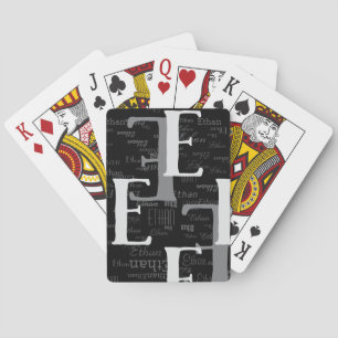 Creëer gepersonaliseerd zwart typografiepatroon pokerkaarten