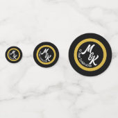 Creëer Gepersonaliseerde Black Gold Celebration Confetti (Voorkanten)