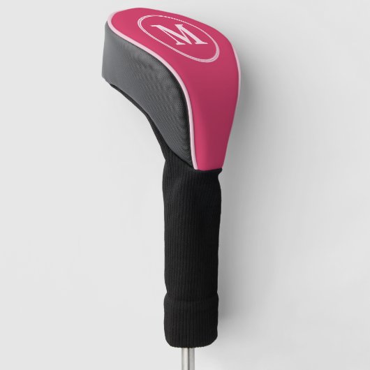 Creëer gepersonaliseerde girly roze monogram golfheadcover (Schuin)