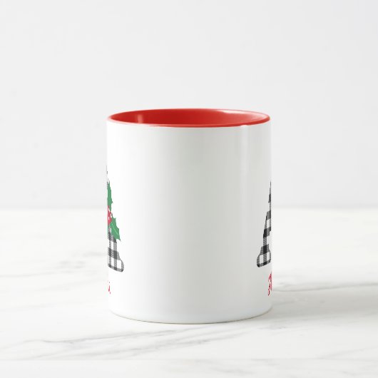 Creëer Gepersonaliseerde naam Initiaal A Kerstmis  Mok (Midden)