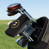 Creëer Gepersonaliseerde zwart goud monogrammed pu Golfheadcover