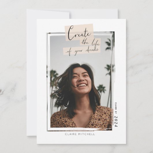 Creëer het leven van je dromen Afstuderen Foto Aankondiging (Voorkant)