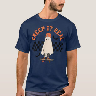 Creëer het Real Ghost Skateboard Retro Cute Hander T-shirt