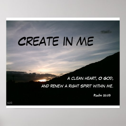 Creëer in me een schoon hart, O God, en... Poster (Voorkant)