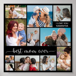 Creëer Je eigen 11 foto Collage Beste mama ooit Poster