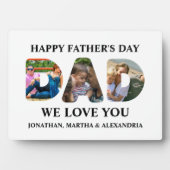 Creëer je eigen 3 fotocollage Happy Fathers dag Fotoplaat (voorkant)