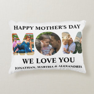 Creëer je eigen 3 fotocollage Happy Mothers dag Accent Kussen