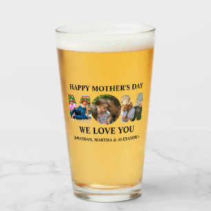 Creëer je eigen 3 fotocollage Happy Mothers dag Glas