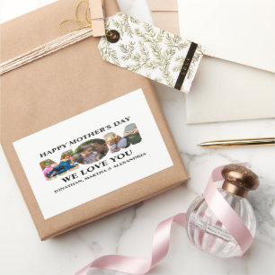 Creëer je eigen 3 fotocollage Happy Mothers dag Rechthoekige Sticker