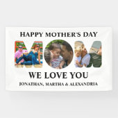 Creëer je eigen 3 fotocollage Happy Mothers dag Spandoek (Horizontaal)