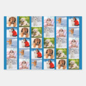 Creëer je eigen 6 Fotocollage Blauw Set van 3 Inpakpapier Vel (Voorkant 2)