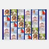 Creëer je eigen 6 Fotocollage Blauw Set van 3 Inpakpapier Vel (Voorkant)
