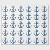 Creëer je eigen aangepast | Blauw anker van plegta Cadeaupapier (Vlak)