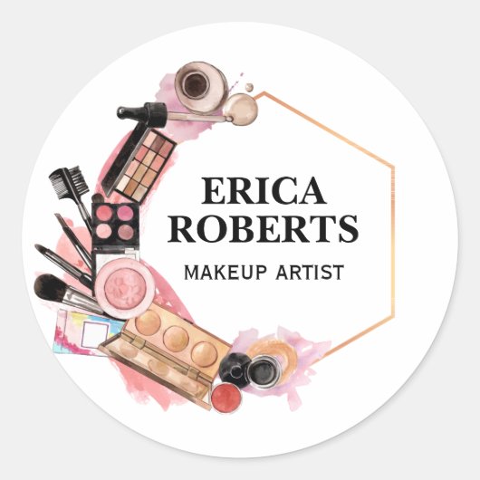Creëer je eigen aangepaste make-up  ronde sticker (Voorkant)