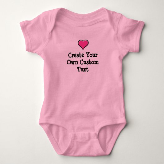 Creëer je eigen aangepaste tekst met Roze hart Romper (Voorkant)