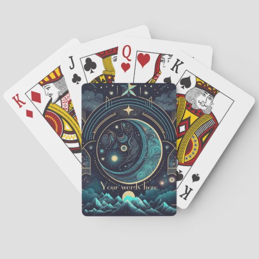 Creëer Je eigen Abstracte hemelse maanlandschap Pokerkaarten (Achterkant)
