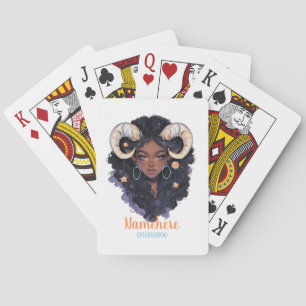 Creëer Je Eigen Afro-Amerikaanse Vrouw Steenbok Pokerkaarten