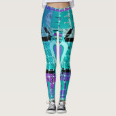 Creëer je eigen Basic houdt je gewone blauwe broek Leggings (Voorkant)