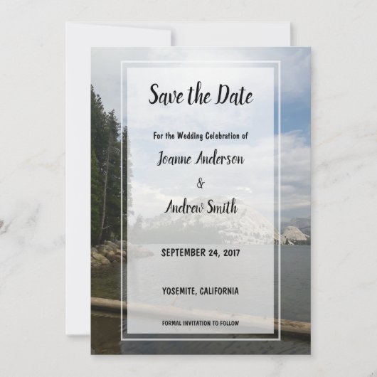 Creëer je eigen bergachtige bruiloft Red de datum Save The Date (Voorkant)