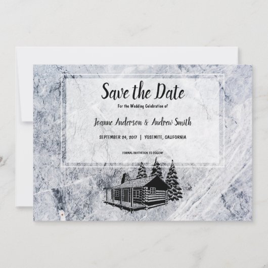 Creëer je eigen bergachtige bruiloft Red de datum Save The Date (Voorkant)