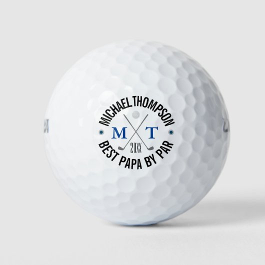 Creëer Je eigen beste papieren monogram Golf Balls Golfballen (Voorkant)