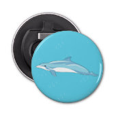 Creëer je eigen Blue Dolphin in zee Button Flesopener (Voorkant)
