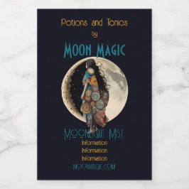 Creëer Je eigen Boho Floral Moon Walk Wijn Etiket