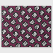 Creëer je eigen Bourgondische Repeating Logo Achte Cadeaupapier (Vlak)