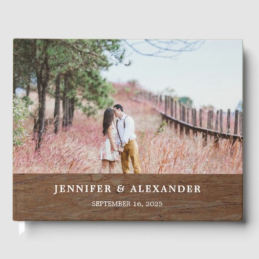 Creëer je eigen bruid en bruidefotobruiloft gastenboek (Voorkant)